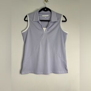 Women’s Pebble Beach Sleeveless Golf Polo Collared V-Neck Breathable Shirt